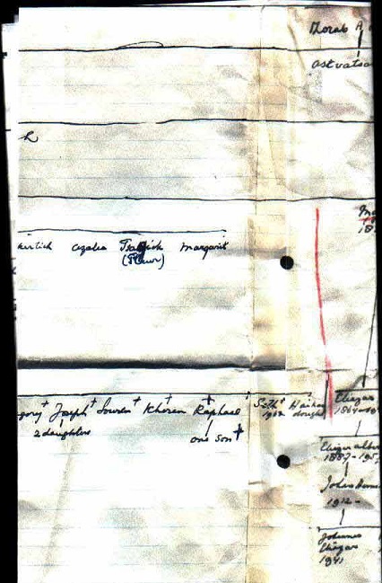 Judge Edgar Zorab's Zohrab Family Tree (Left-Centre Part)