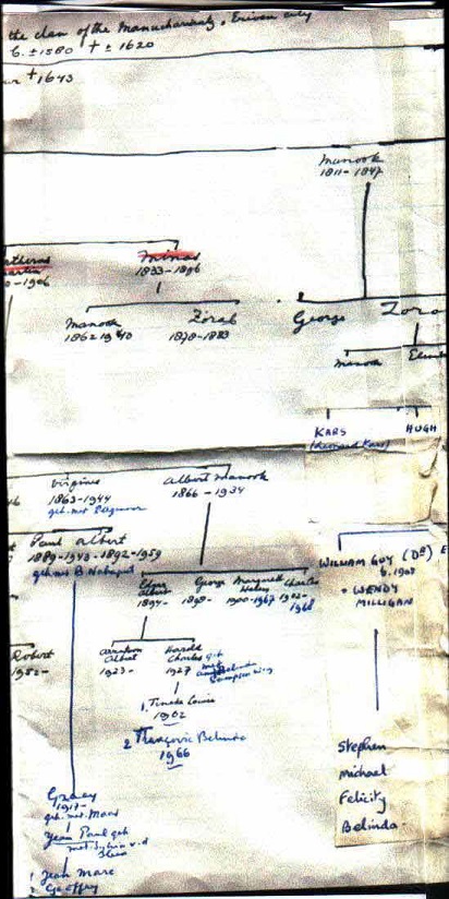 Judge Edgar Zorab's Zohrab Family Tree (Centre)