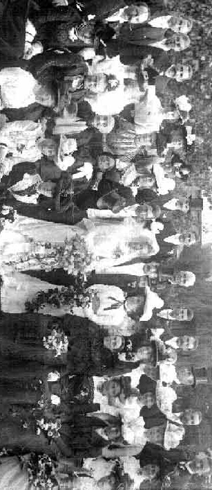 Wedding of Edward Goodwin Fortescue ("Fort") Zohrab and Blanche Miriam ("Queen") 	Mabin, Nelson, New Zealand, April 1901 -- photo courtesy of Mr. Tom King.